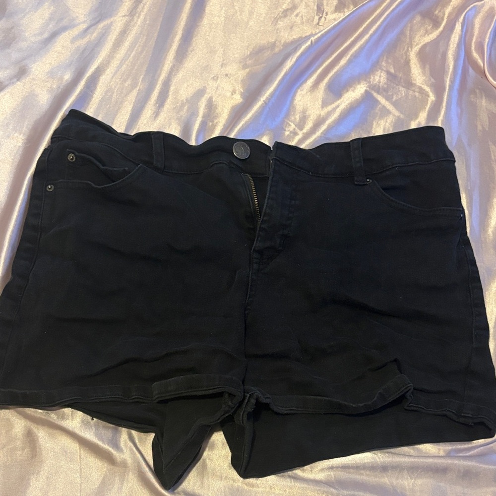 Women's Black Denim Shorts